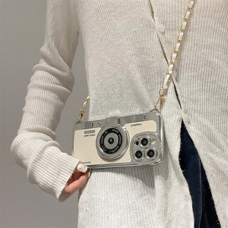 Classic Retro Camera Lanyard Case for iPhone