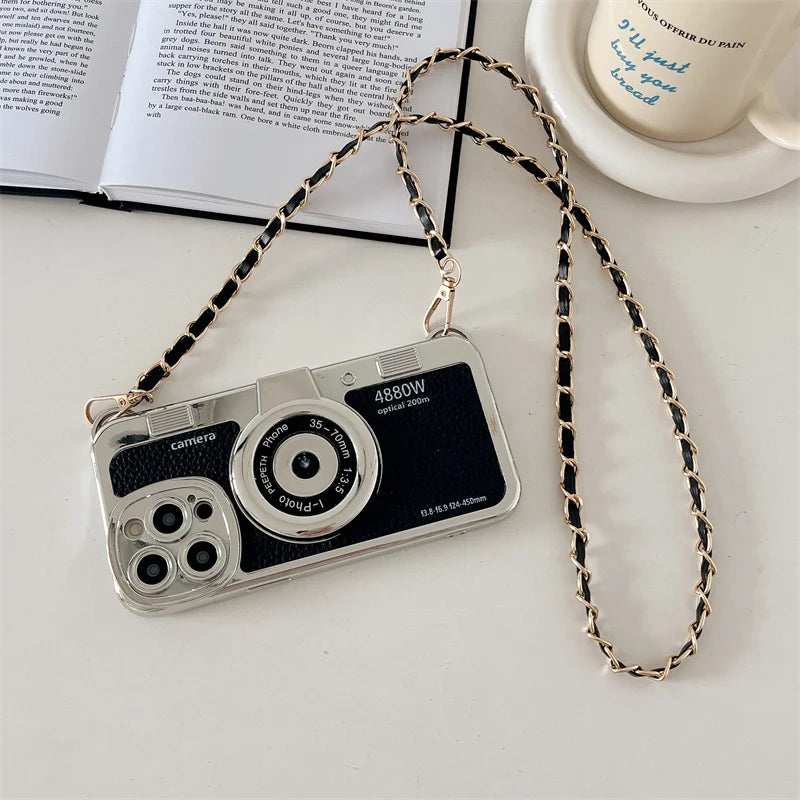 Classic Retro Camera Lanyard Case for iPhone