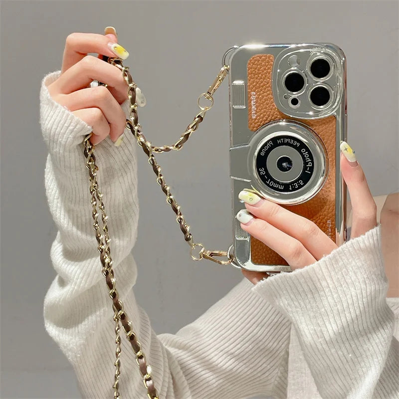 Classic Retro Camera Lanyard Case for iPhone