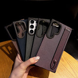 Tech Fabric Magnetic Wrist Strap Kickstand Case for Samsung