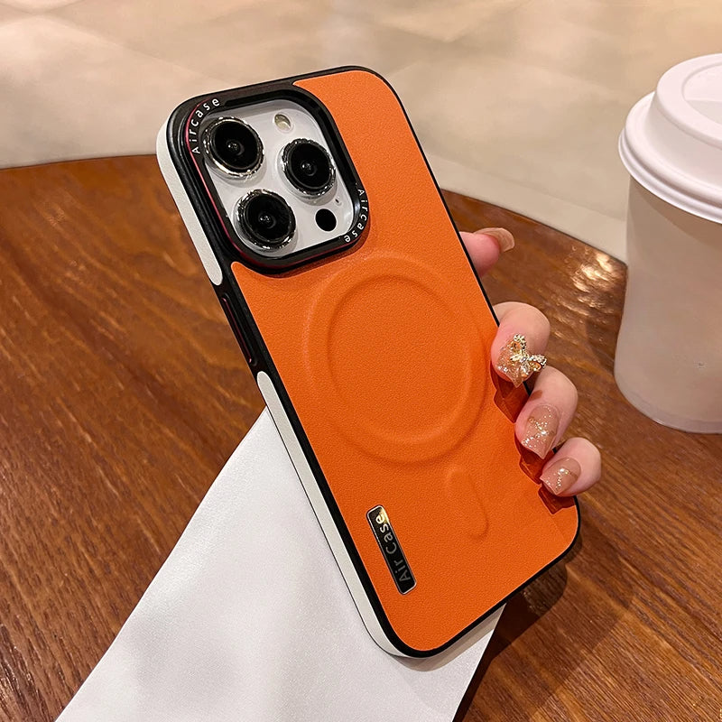Luxury Matte Leather Case For iPhone