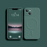 Magnetic Wireless Charging Soft Liquid Silicone Case For IPhone
