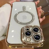 New Fashion Glitter Diamond Transparent Magnetic Case For iPhone