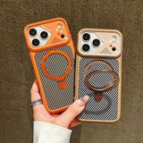 Magnetic Carbon Fiber Kickstand Case for iPhone