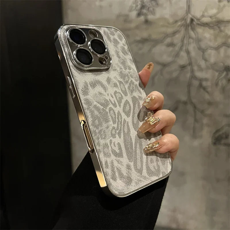 Leopard Texture Leather Case For iPhone