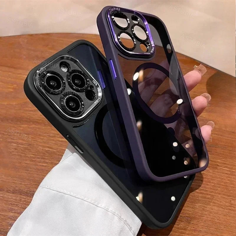 Luxury Magnetic Metal Lens Bumper Protection Case For iPhone