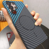 Luxury Carbon Fiber Magnetic Phone Case For Samsung