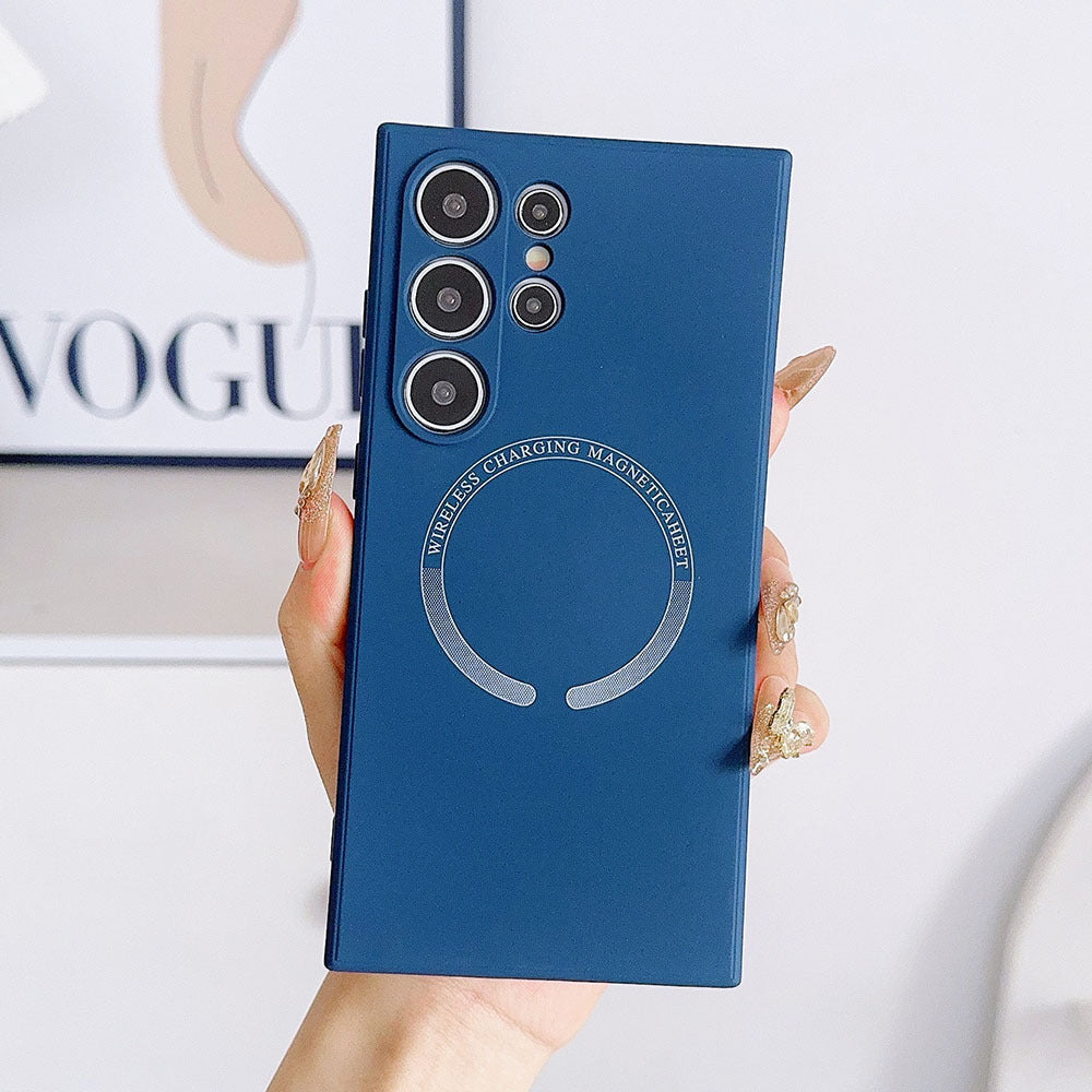 For Magsafe Liquid Silicone Magnetic Phone Case For Samsung