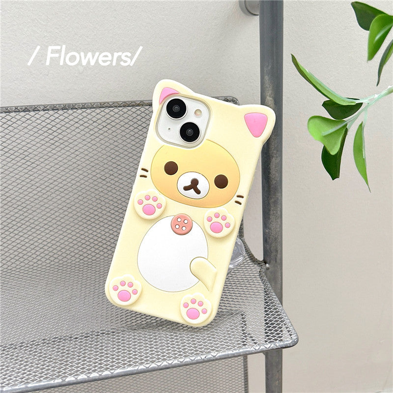 3D Cartoon Kawaii Rilakkuma Bear Soft Silicon Case For iPhone