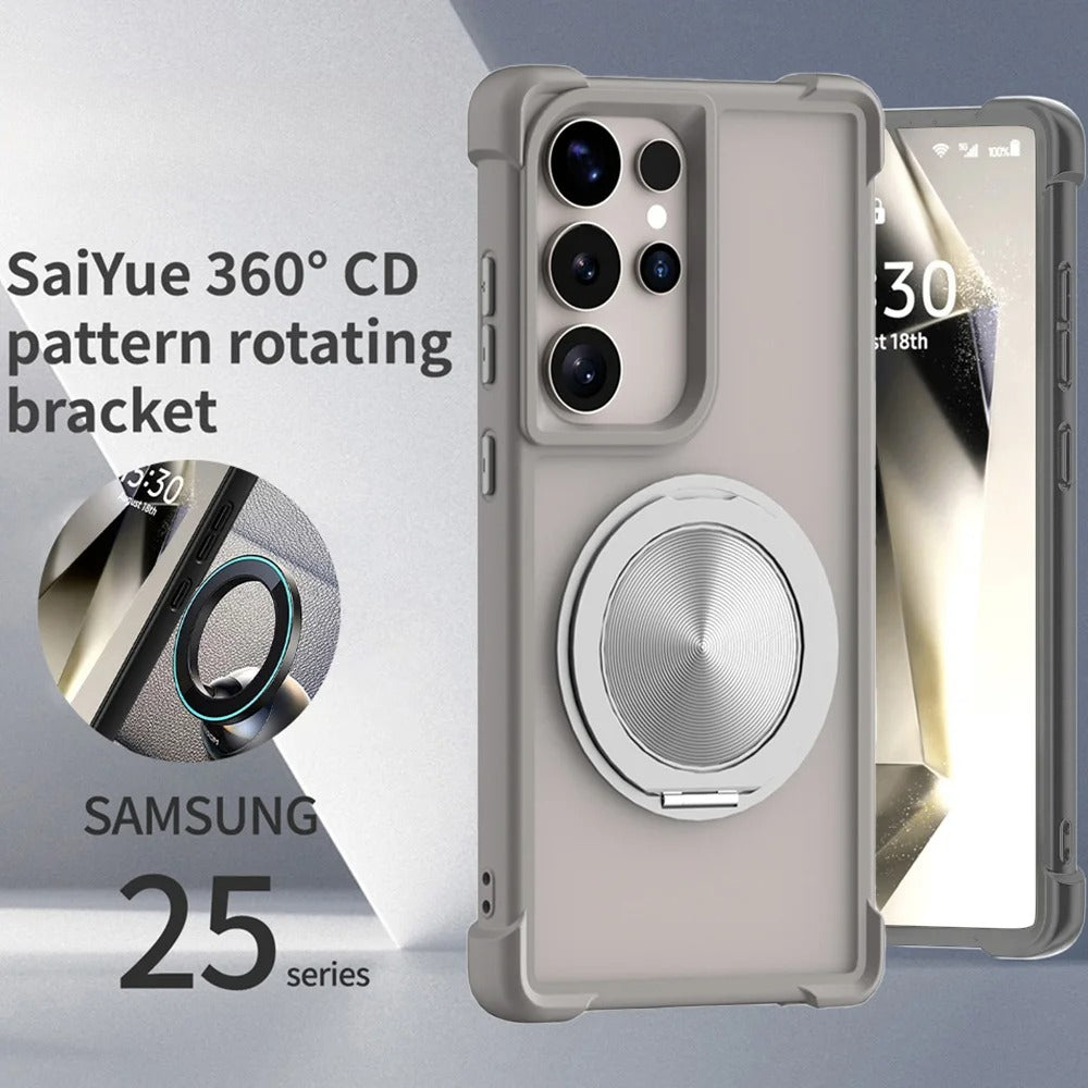 Military Armor Rotating Magnetic Stand Phone Case For Samsung