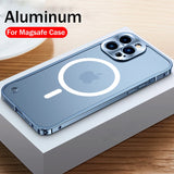 Magsafe Magnetic Metal Aluminum Alloy Translucent Case For iPhone