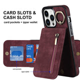Leather Card Holder Kickstand Case for iphone