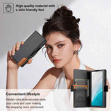 Luxury Leather Wallet Magnetic Armor Case for Samsung