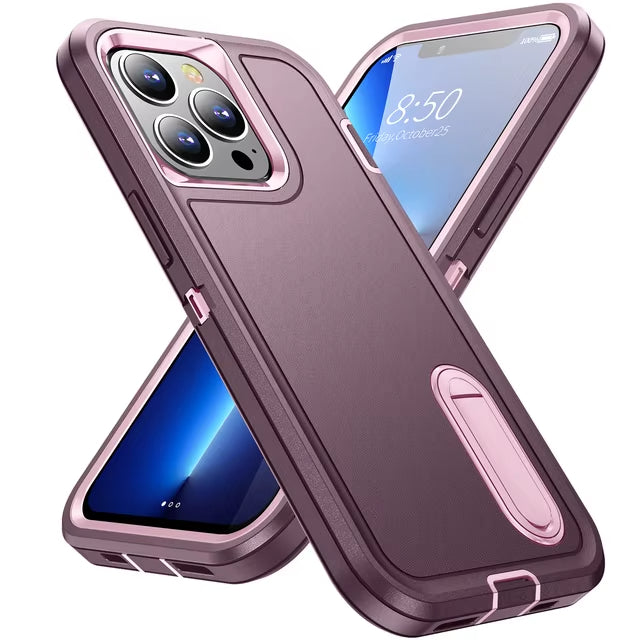 Heavy Duty Shockproof Anti-Scratch Rugged Protective with Kickstand Case For iPhone