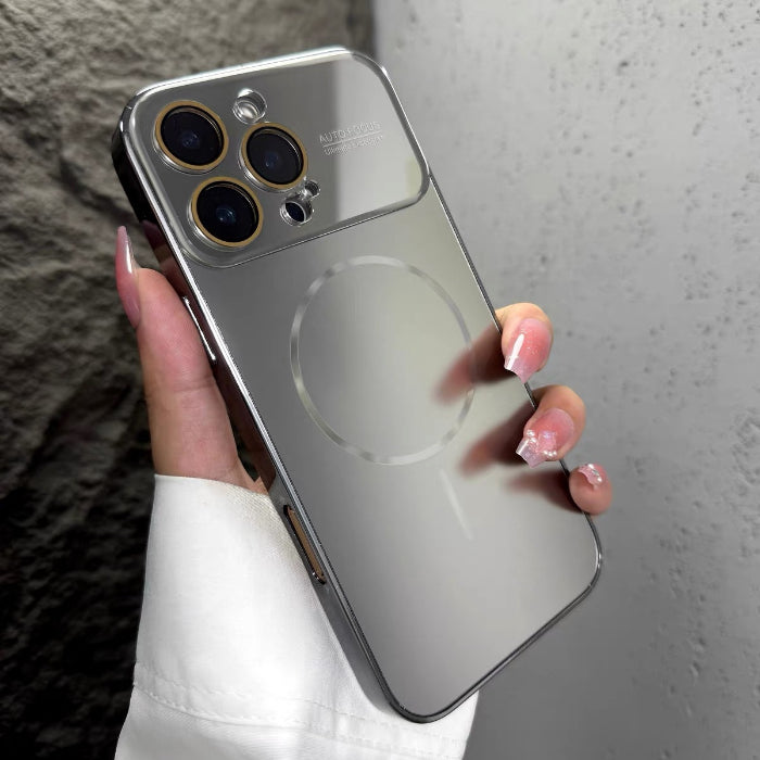 Luxury Large Glass Window Magsafe Case For iPhone