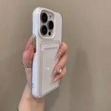 Luxury 2in1 Card Bag Candy Phone Case For iPhone