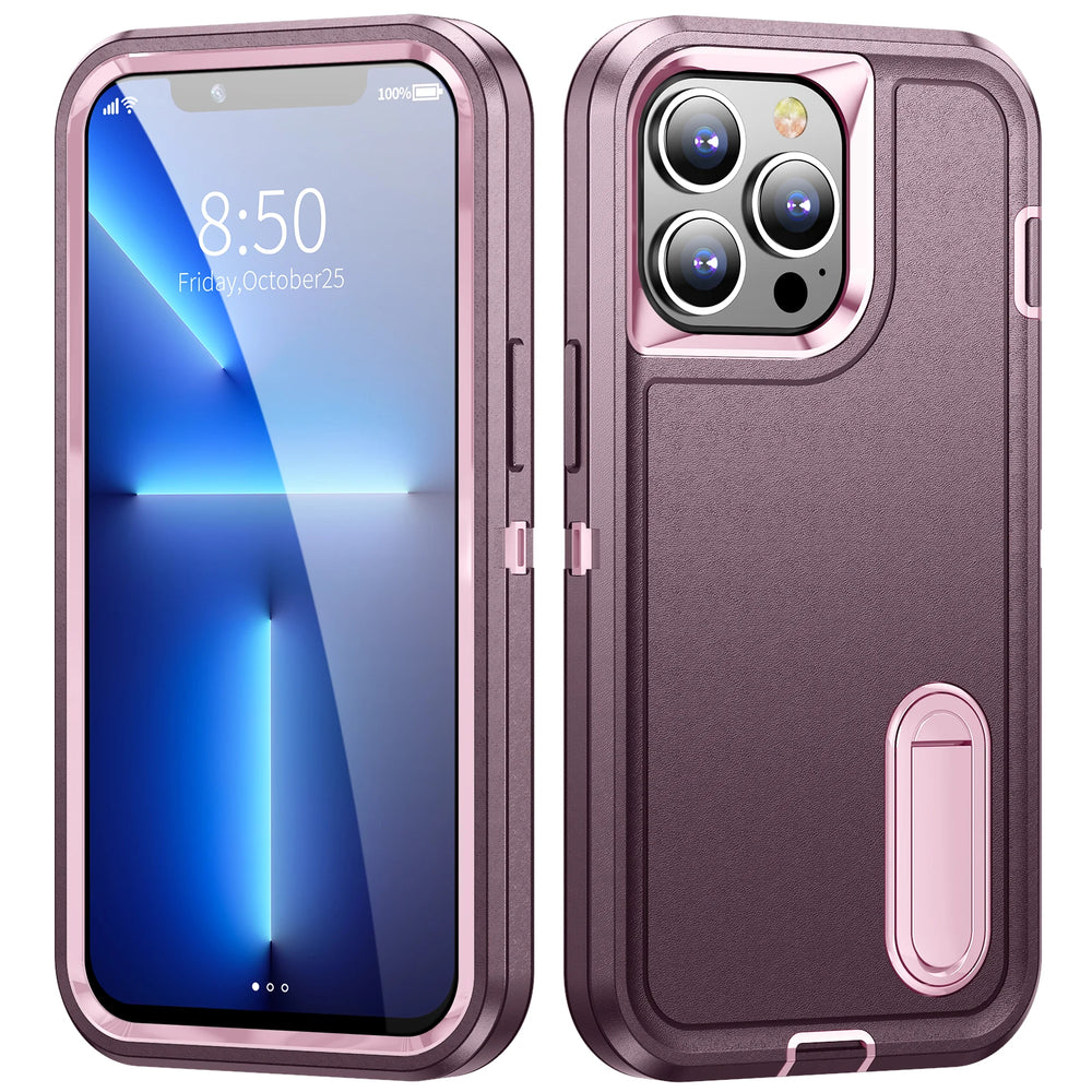 Heavy Duty Shockproof Anti-Scratch Rugged Protective with Kickstand Case For iPhone