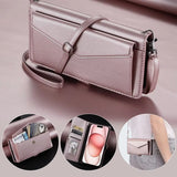 Double Card Slot Crossbody Wallet Case for iPhone