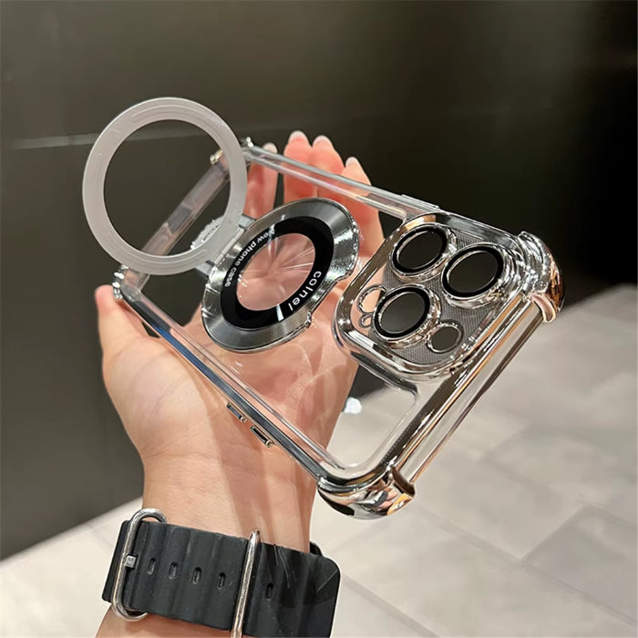 Fashion Plating Magnetic Bracket Case for iPhone