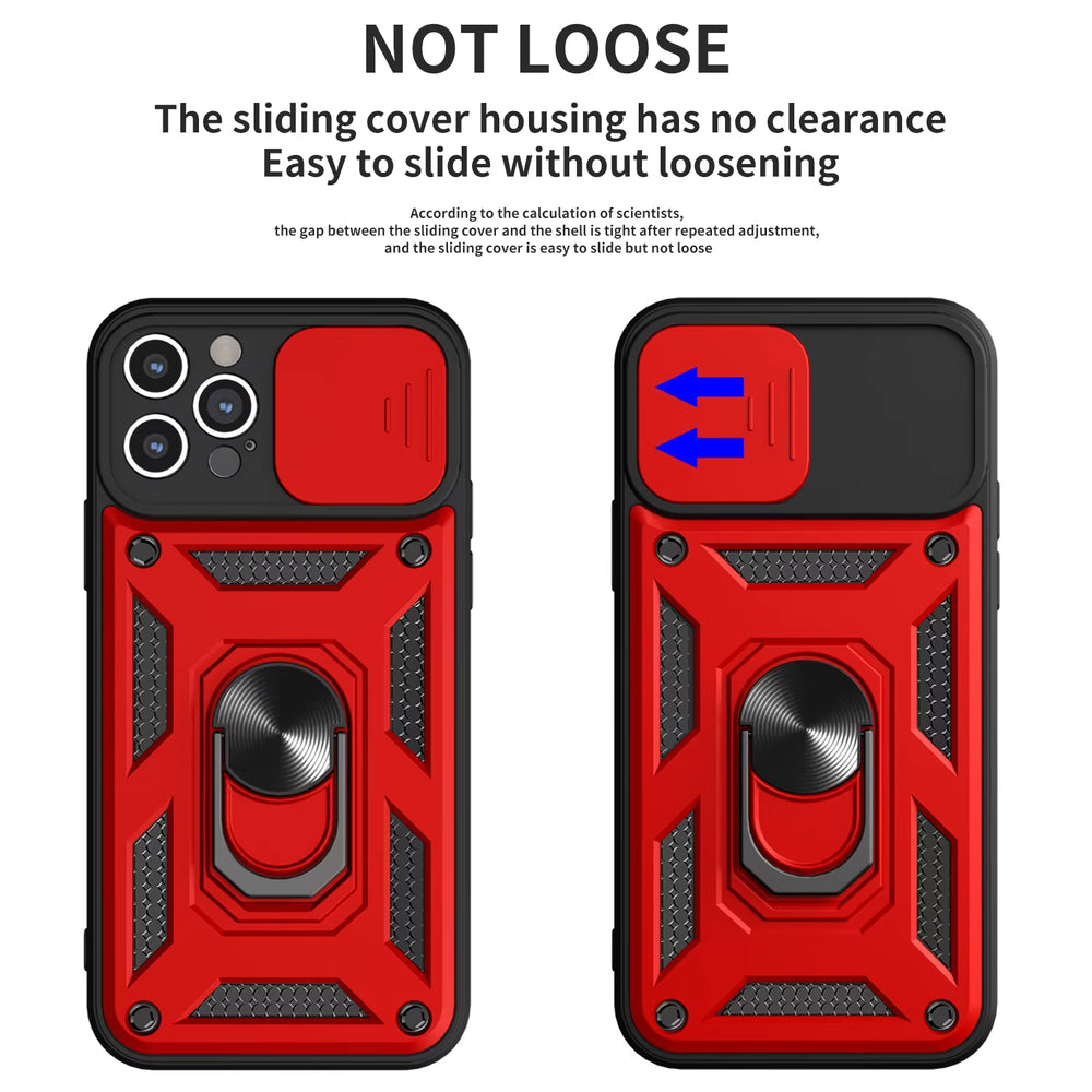 Armor Shockproof Magnetic Ring Stand Holder Case For iPhone