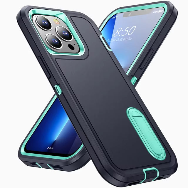 Heavy Duty Shockproof Anti-Scratch Rugged Protective with Kickstand Case For iPhone