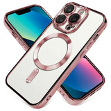 Clear Plating Lens Protection Wireless Charging Case For iphone