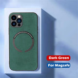 Luxury Suede Leather For Magsafe Magnetic Case For iPhone