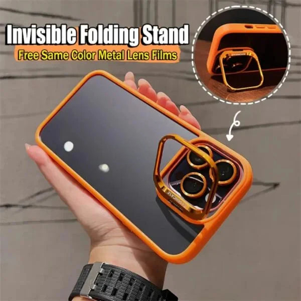 Metal Ring Glass Lens Film Transparent PC Case For IPhone