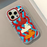 Cartoon Striped Sausage Dog Phone Case For iPhone