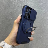 Armor Magnetic Bracket Slide Camera Protection Case For iPhon