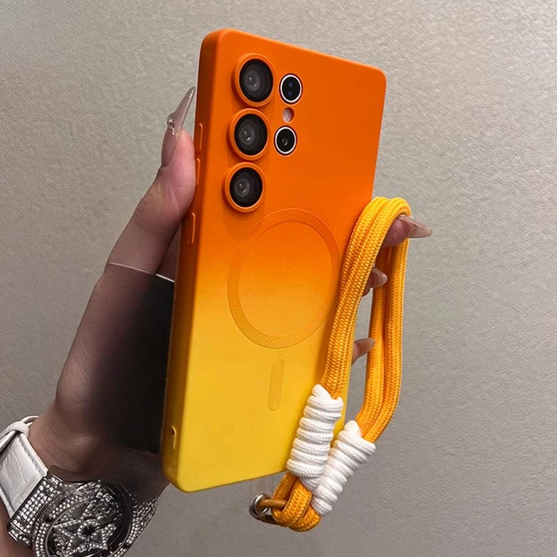 Liquid Silicone Gradient Color Magsafe Case for Samsung Galaxy