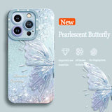 Pearlescent Butterfly Silicone Phone Case For iPhone