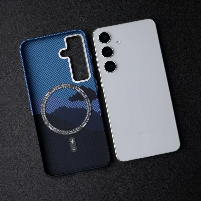Luxury Carbon Fiber Wireless Charging Magsafe Case for Samsung
