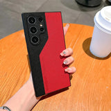 Luxury Double PU Leather Pattern Slim Color Case for Samsung