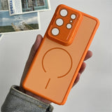 Matte Magnetic Flip Kickstand Case for Samsung
