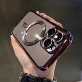 Luxury Magnetic Plating Clear Shockproof Silicone Case For iPhone