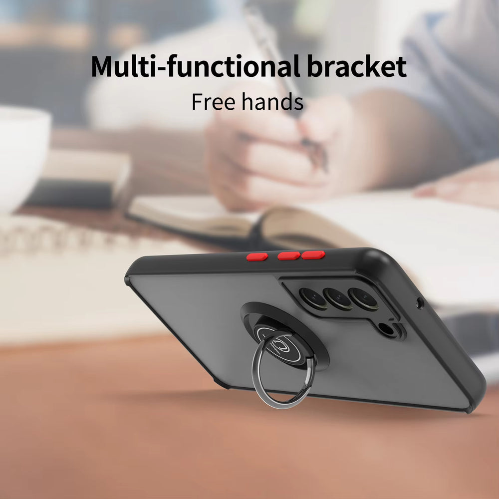 Car Magnetic Ring Bracket Silicone Cover Phone Case For Samsung Galaxy