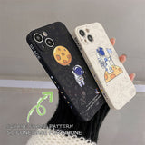 Cute Astronaut Rocket Soft Case For iPhone