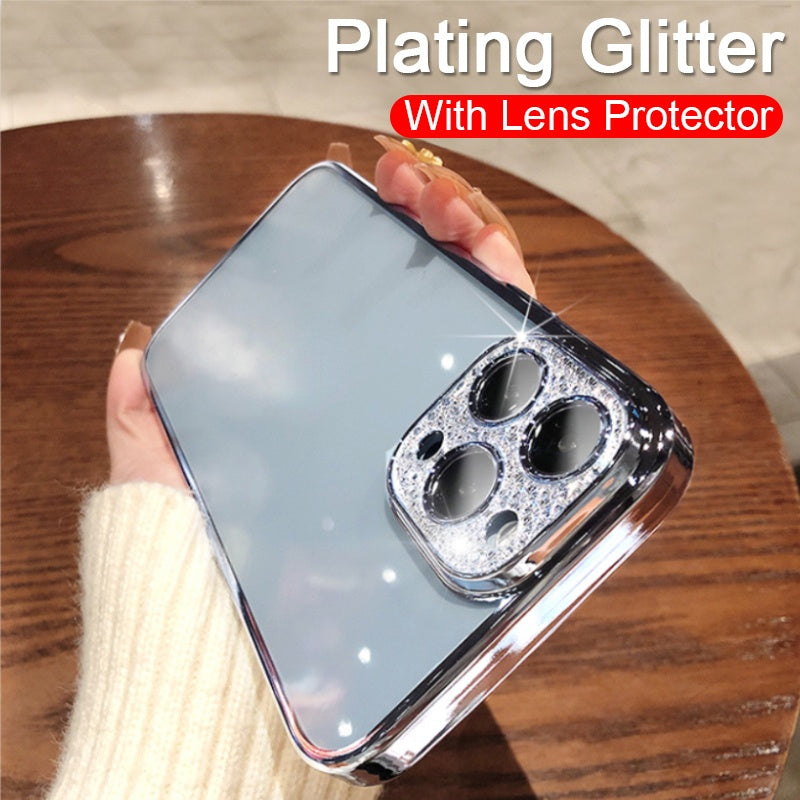 Glitter Diamod Lens Protector Case For iPhone