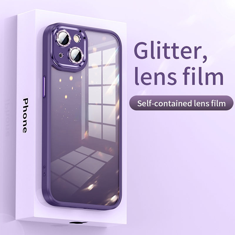 Glitter Lens Protection Clear Case For iPhone