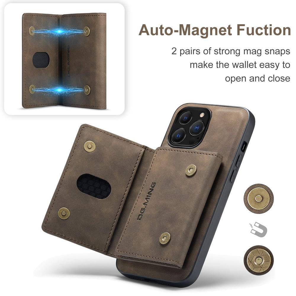 Magnetic Leather Case With Card For iPhone