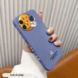 Liquid Silicone Cute Pattern Case For iPhone