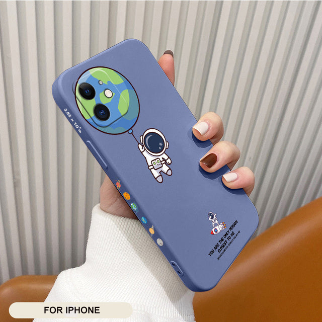 Liquid Silicone Cute Pattern Case For iPhone