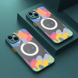 Painted Magnetic Shockproof Case For iPhone