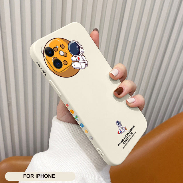 Liquid Silicone Cute Pattern Case For iPhone