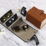 2/4/5/6 Slots Foldable PU Leather Sunglasses Organizer Case