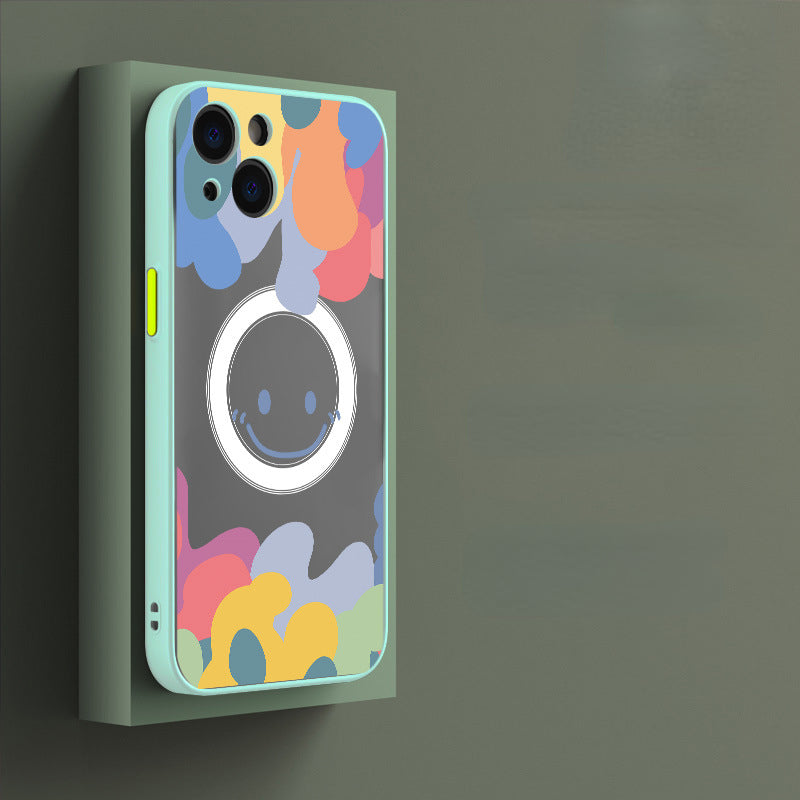 Painted Magnetic Shockproof Case For iPhone