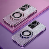 Silicone Glitter Plating Magnetic Case For Samsung