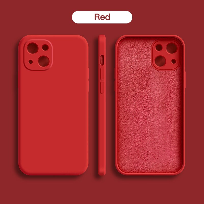 Original Square Liquid Silicone Case For iPhone