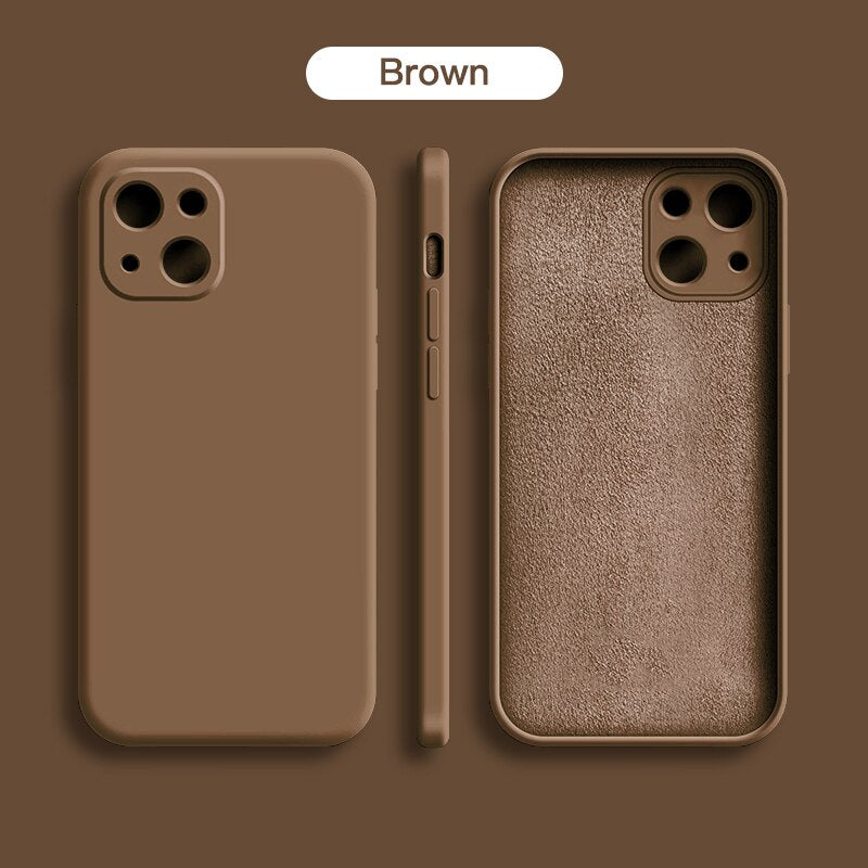 Original Square Liquid Silicone Case For iPhone